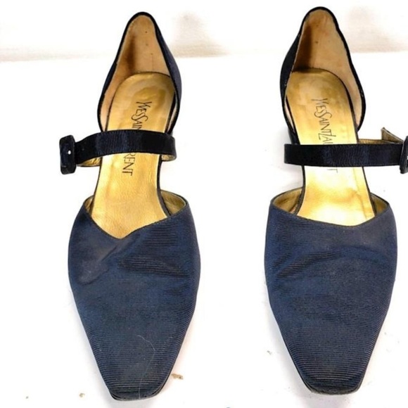 YVES Saint Laurent navy blue heels - Picture 1 of 16